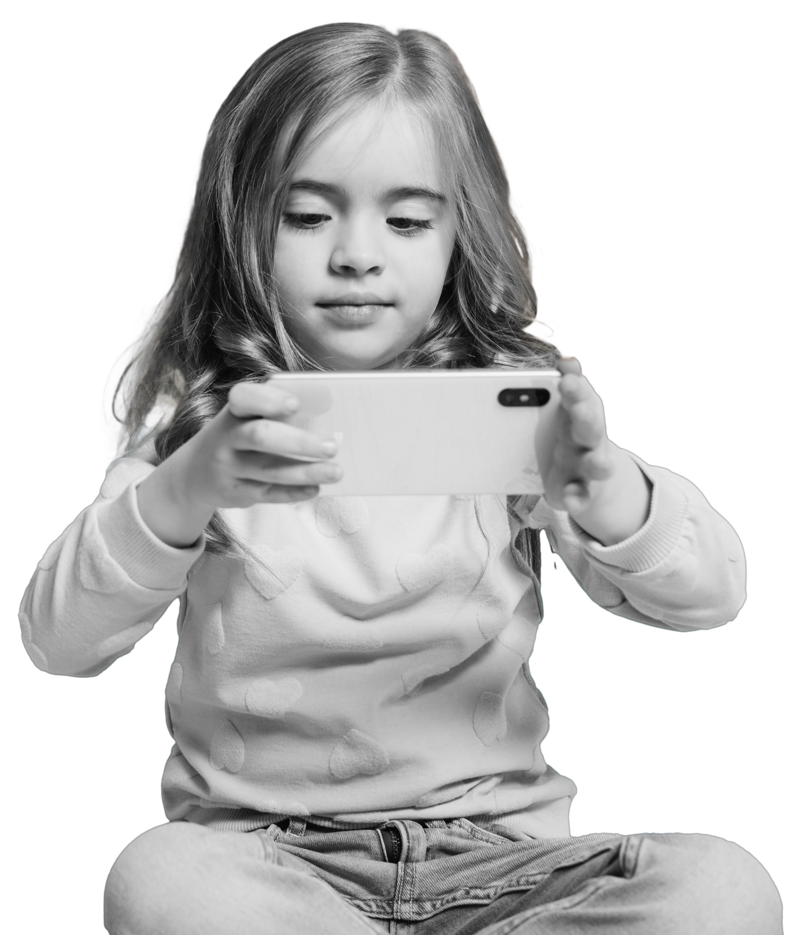 A child using a mobile phone